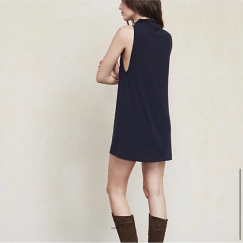 Reformation cali dress in navy blue Dress Sleeveless with Turtleneck size Small - Picture 6 of 13